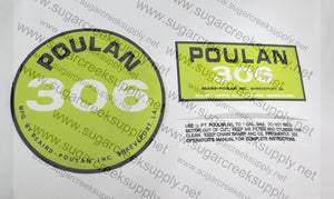 Poulan 306 decal set