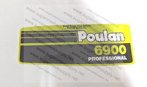 Poulan 6900 clutch cover decal