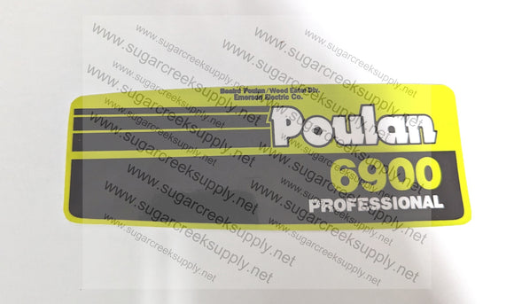 Poulan 6900 clutch cover decal