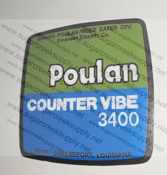 Poulan 3400 Counter Vibe Flywheel decal