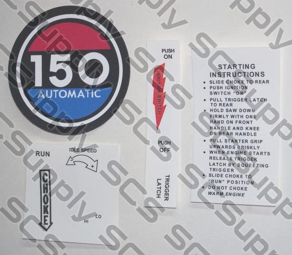 Homelite 150(blue) decal set