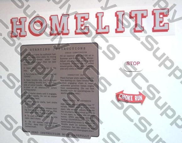 Homelite 20MCS decal set