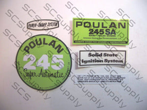 Poulan 245SA (solid state version) decal set