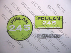 Poulan 245 decal set