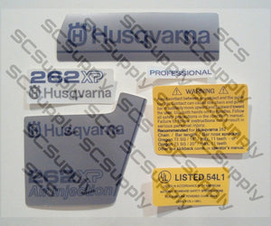 Husqvarna 262XP (late)(large dc) decal set