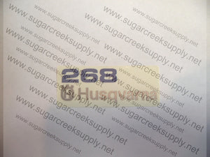 Husqvarna 268 and 268XP air cover decal