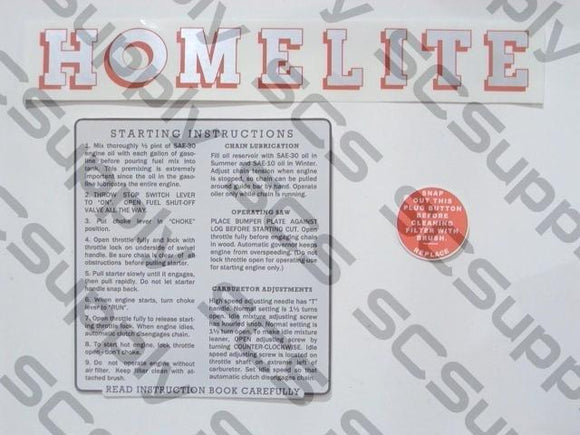 Homelite 26LCS decal set