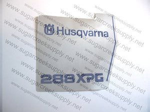 Husqvarna 288XPG late starter cover decal