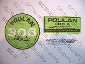 Poulan 306A (points version) decal set