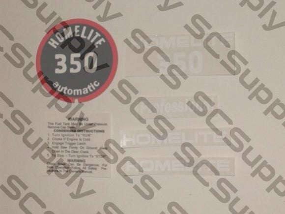 Homelite 350 decal set