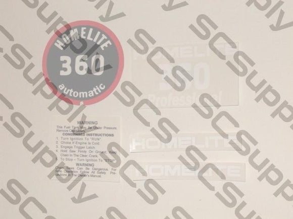 Homelite 360 decal set