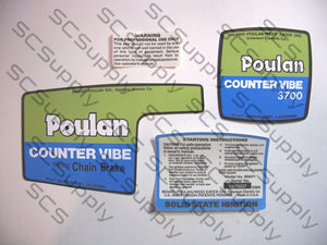 Poulan 3700 CounterVibe w/ChainBrake decal set