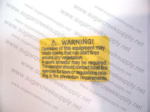 Husqvarna 372XP Warning decal