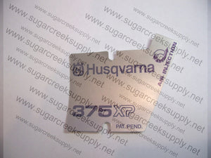 Husqvarna 375XP starter cover decal
