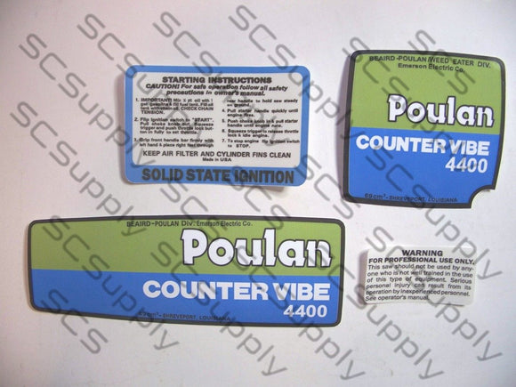 Poulan 4400 CounterVibe decal set