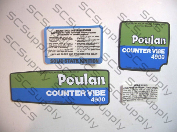 Poulan 4900 CounterVibe decal set