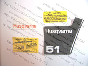Husqvarna 51 (black top) decal set
