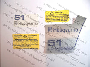 Husqvarna 51 (orange top) decal set