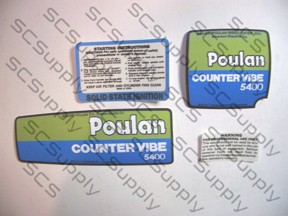 Poulan 5400 CounterVibe decal set