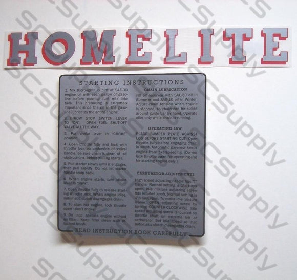 Homelite 5-30N decal set