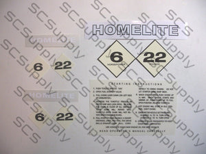 Homelite 6-22 decal set