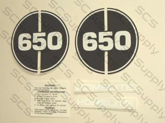 Homelite 650 decal set