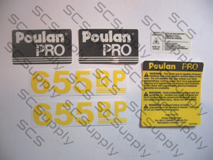 Poulan Pro 655BP decal set