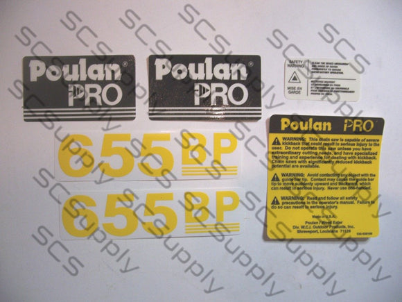 Poulan Pro 655BP decal set