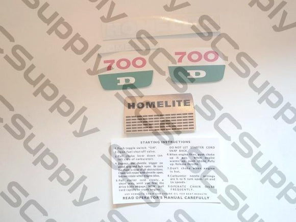 Homelite 700D decal set