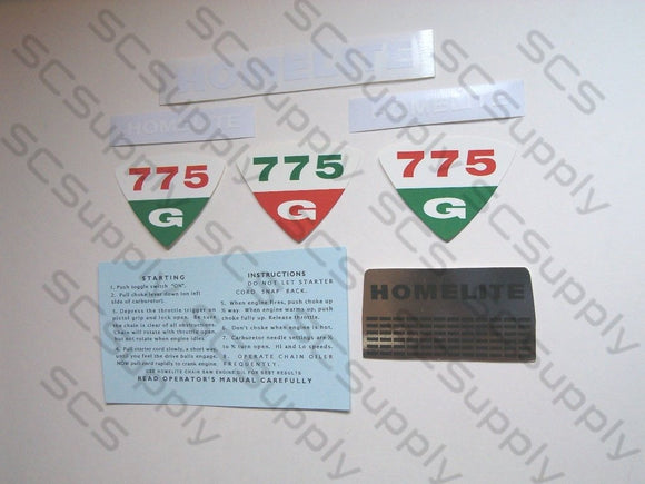 Homelite 775G decal set