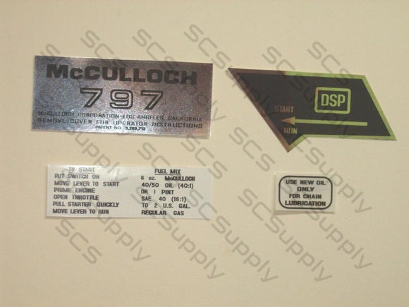 McCulloch 797 decal set
