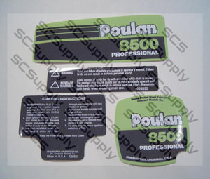 Poulan 8500 decal set