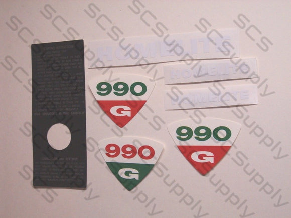 Homelite 990G decal set