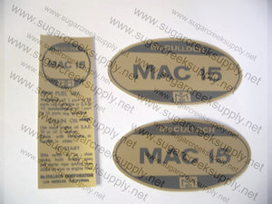 McCulloch MAC 15 (US model)(black tank) gold decal set