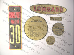 Lombard Model 30 decal set
