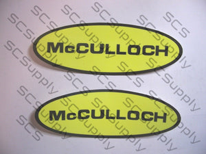 McCulloch oval (2.25" x 6.25") bar decal set