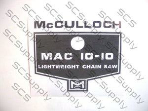 McCulloch 10-10 Lightweight decal set