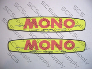 Mono oval (1.2" x 6") bar decal set