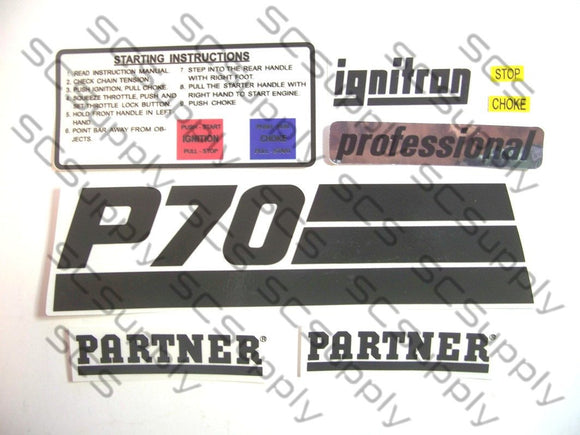 Partner P70 decal set