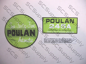 Poulan Two Forty Five Automatic decal set