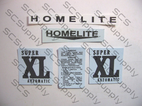 Homelite Super XL (mid red) decal set