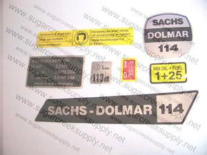 Sachs Dolmar 114 decal set