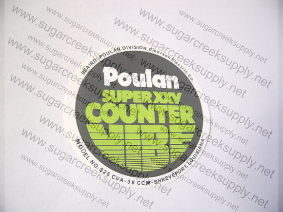 Poulan Super XXV CounterVibe Flywheel decal