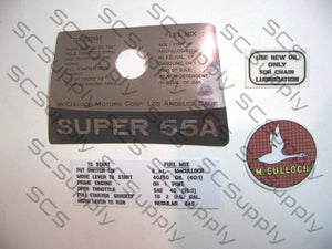 McCulloch Super 55A decal set