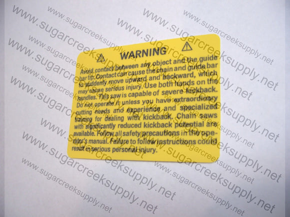 Husqvarna Warning (standard) decal