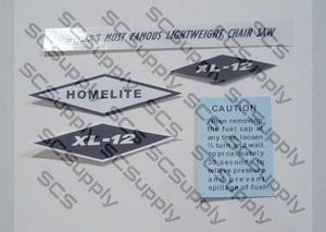 Homelite XL-12 (black/white) decal set