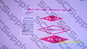Homelite XL-12 (red/white) decal set