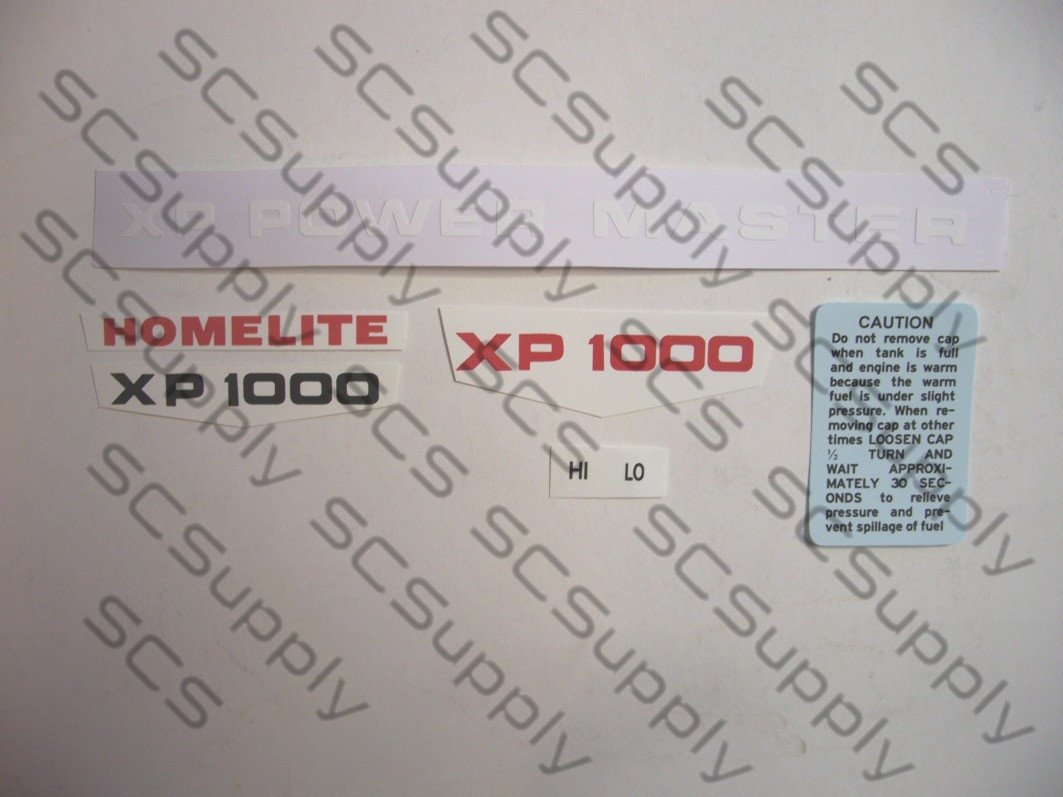 Homelite XP1000 decal set – Sugar Creek Supply