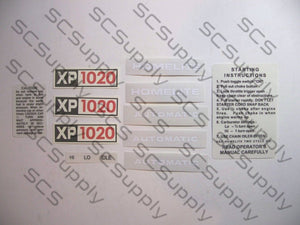 Homelite XP1020 Automatic decal set
