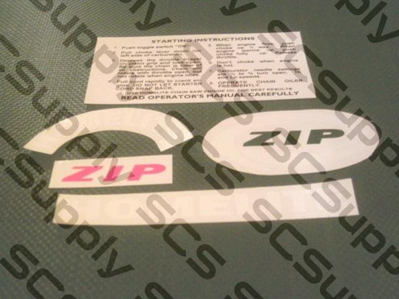 Homelite ZIP decal set